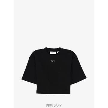 당일배송 오프화이트 오프 스탬프 크롭 티셔츠