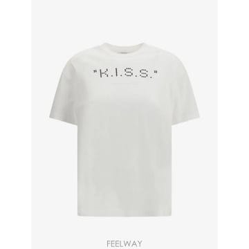 당일배송 오프화이트 크루넥 티셔츠