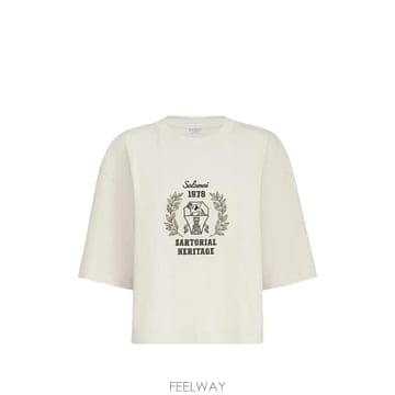 당일배송 브루넬로 쿠치넬리 자수 코튼 저지 티셔츠
