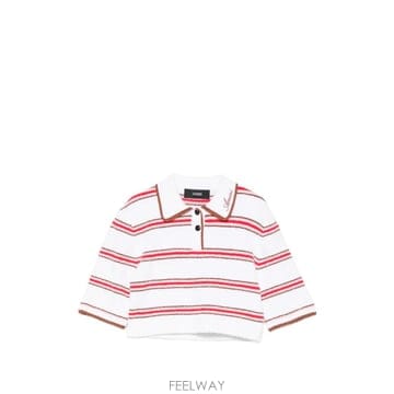당일배송 아미리 스트라이프 로고 자수 폴로 탑