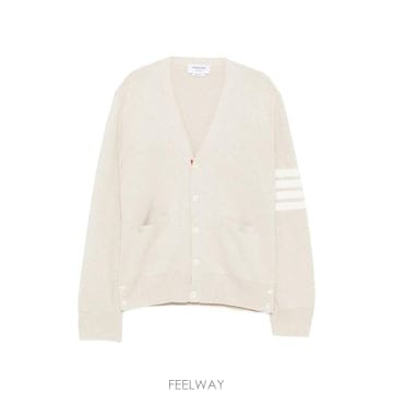 당일배송 톰브라운 코튼 크레이프 4바 V넥 가디건