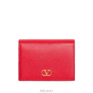 당일배송 발렌티노 가라바니 브이로고 시그니처 그레이니 카프스킨 지갑