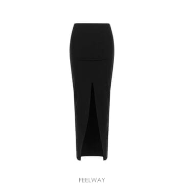 당일배송 릭오웬스 front split knitted maxi skirt
