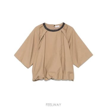 당일배송 브루넬로 쿠치넬리 모닐리 체인 디테일 블라우스
