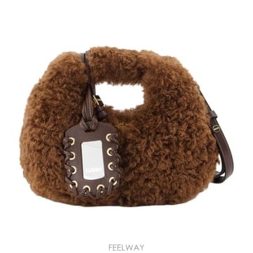 26 F/W 가니 호보 미니 CURL 지갑 GANNI 신세틱 브라운  B0732363790