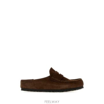26FW 버켄스탁 네이플스 랩드 스웨이드 뮬 1031701 CARAFE Brown