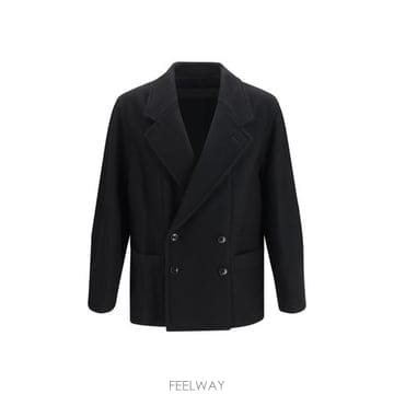 해외 이태리배송 AW26 르메르 남성 숏 더블 브레스트 울 알파카 코트 CO1166LF1700_BK999