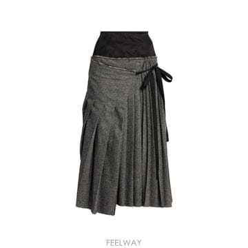 ERDEM ������ embroidered herringbone pleated skirt 12331822481672 TP7������ embroidered herringbone pleated skirt 123318224