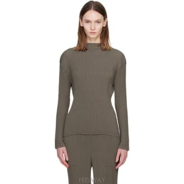 Issey Miyake 토프 해칭 플리츠 탑 IM68FJ118 TP878228601