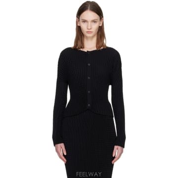 Issey Miyake 블랙 스폰지 가디건 IM68KO278 TP878228548