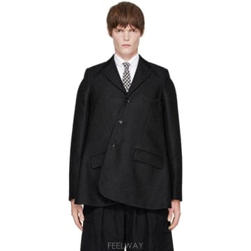 꼼데가르송 블랙 도비클로스 H 타입 블레이저 PR J014 051 TP878228543