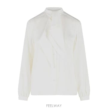 26FW 막스마라 Leccio 화이트 실크 셔츠 2621116042001 TP582176150