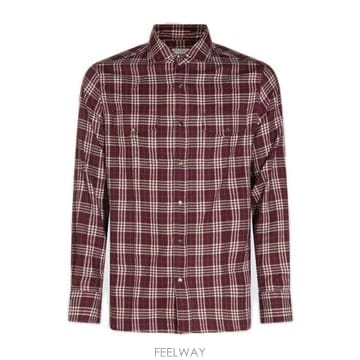 Brunello Cucinelli 체크 버튼 셔츠 MY6554008 C037 TP979843156