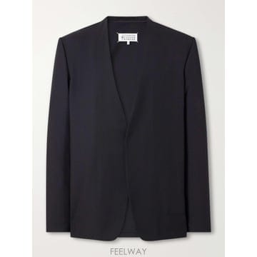 26 FW 메종마르지엘라 블랙 버진 울 트윌 재킷 TP582109880