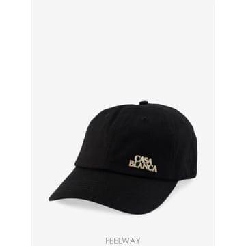 26 FW 카사블랑카 블랙 스택 로고 리벳 캡 모자 AHAT12603 TP459187397