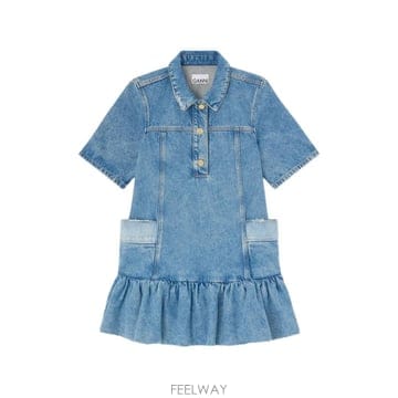 26 FW 가니 러플 데님 미니 드레스 A1030482 TP457479532