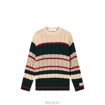 26 FW Golden Goose 저니 니트 크루 넥 레이나드 래글런 소매 물리네 울 스트라이프 스웨터 GM
