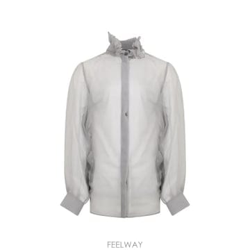 26 FW 알베르타페레티 러플 칼라 실크 셔츠 A02235115 TP457475440