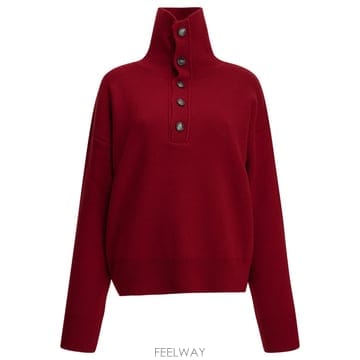 [V90]아미 UKS885KN0192A186 여성 니트 스웨터 가디건 Wool Turtleneck Sweat