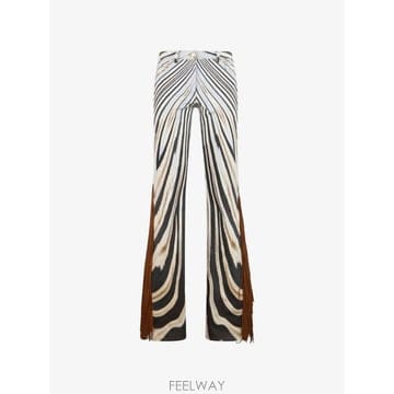 26 FW 로베르토 카발리 프린지 트리밍 지브라 프린트 팬츠 XQJ209DAT26 TP459594196