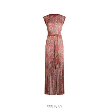 26 FW 에트로 프린지 및 페이즐리 나뭇잎 모티프 롱 드레스 WRKA0165AK12L TP454716636