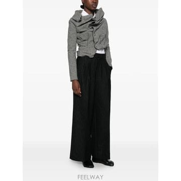 26 FW 준야 와타나베 houndstooth pattern draped design jacket JRJ02