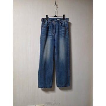 타임 TIME 가죽 패치  데님 팬츠 55  사이즈