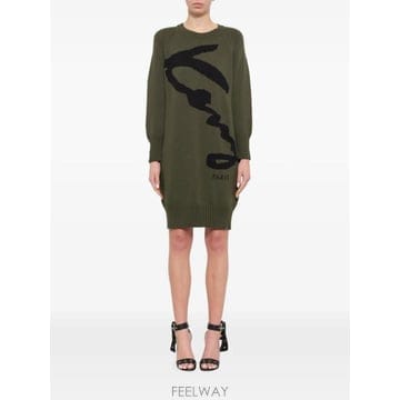 Kenzo 26 FW ���� �ΰ� ��Ÿ���þ� ��Ʈ �̴� �巹�� F762RO634812 TP45908671926 FW ���� �ΰ� ��Ÿ���þ� ��Ʈ �̴� �巹�� F762RO6348