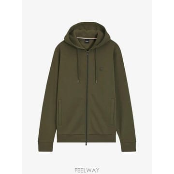 26 FW 보스 더블 B 모노그램 코튼 혼방 후드 집업 50555851 TP457852041