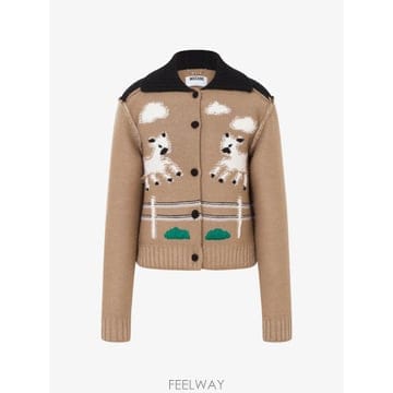 26 FW 모스키노 인타르시아 디테일 엑스트라 파인 메리노 울 재킷 A05805402 TP459084580