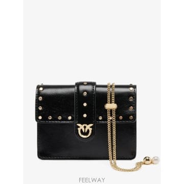 26 FW PINKO 러브 버드 스터드 레더 미니 백 107637A3LP TP458941865