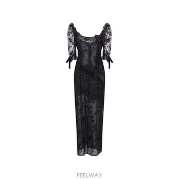 26 FW 알렉산드라리치 샹틸리 레이스 보우 디테일 레이스 패널 맥시 드레스 FABX4400P48710900