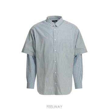 26 FW 꼼데가르송 스트라이프 레이어드 소매 셔츠 HQB007S261WHSXNYXWHSX TP4591401
