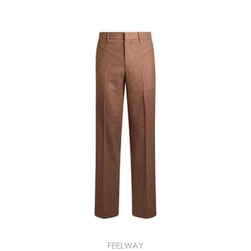 26 FW 에트로 페더 앤 마이크로 하운즈투스 패턴 스트레이트 울 캐시미어 팬츠 MRED0014AV12N T