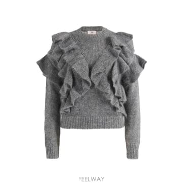 26 FW Elisabetta Franchi 러플 니트 스웨터 MK42T67E2 TP459073263