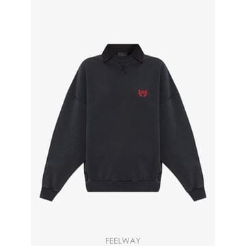 26 FW 발렌시아가 로고 자수 폴로 칼라 스웨트셔츠 837035TSVC6 TP455235730