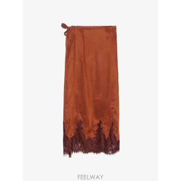 | Other Brand | 26 FW BIMBA Y LOLA  toffee sarong skirt with lace detailing26 FW BIMBA Y LOLA  toffee sarong skirt with lace deta