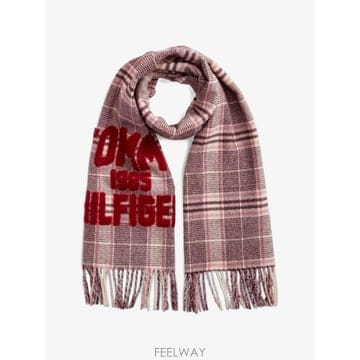 26 FW 타미힐피거 check pattern fringed scarf AW0AW19274 TP4596161