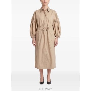 26 FW 브루넬로 쿠치넬리 개더 소매 미디 셔츠 드레스 M0F79A5174C8967 TP459719405