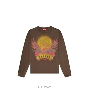 26 FW 디젤 long sleeve T shirt with phoenix graphic A234300NJC