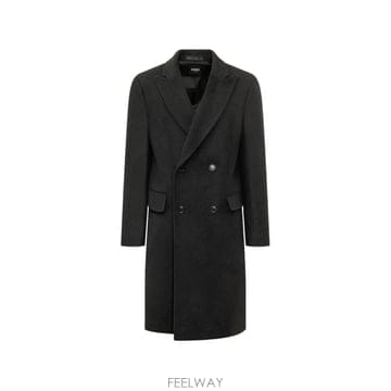 26 FW 보스 피크드 라펠 더블 브레스티드 코트 50571845 TP458862815