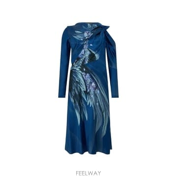 Alberta Ferretti 26 FW �˺���Ÿ�䷹Ƽ �÷η� ����Ʈ ��Ҹ� �巹���� �÷��� �̵� �巹�� A04155140 TP45741326 FW �˺���Ÿ�䷹Ƽ �÷η� ����Ʈ ��Ҹ� �巹���� ��