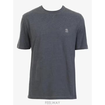 26 FW 브루넬로 쿠치넬리 로고 크루 넥 티셔츠 M0B131328GCK096 TP458895546