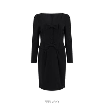 26 FW 모스키노 보우 디테일 긴소매 드레스 T04310425 TP455161286