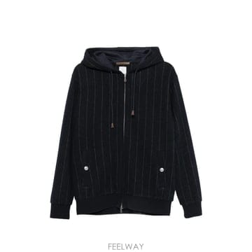 26 FW 일레븐티 핀스트라이프 패턴 후드 집업 N75FELN01TES0N114 TP459439054