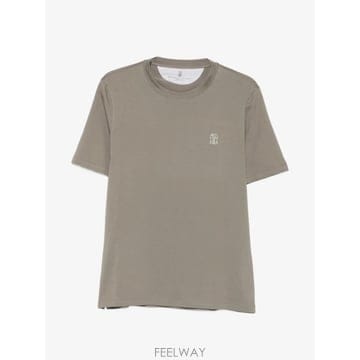 26 FW 브루넬로 쿠치넬리 로고 프린트 티셔츠 M0B138440CBF57 TP455502996