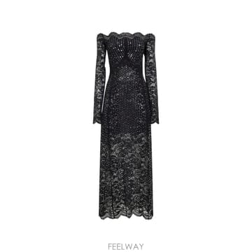 26 FW 라반 시퀸 자수 물결 드레스 26PJRO237PA0170P001 TP459605663