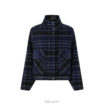 26 FW PINKO 체크 패턴 크롭 코트 107572A3FW TP456641943