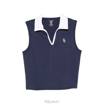26 FW 스포티앤리치 로고 자수 민소매 탑 TO024810302BL TP459202824