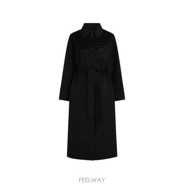 26 FW 칼라거펠트 벨트 울 혼방 롱 코트 B4W15013999 TP457125453